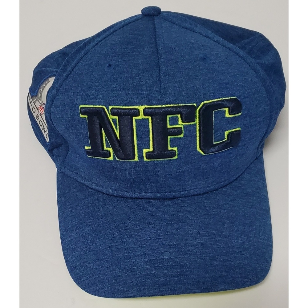 New Era 39Thirty NFC Hat NFL Pro Bowl Blue Yellow M-L Fitted Flex Fit Cap Bill